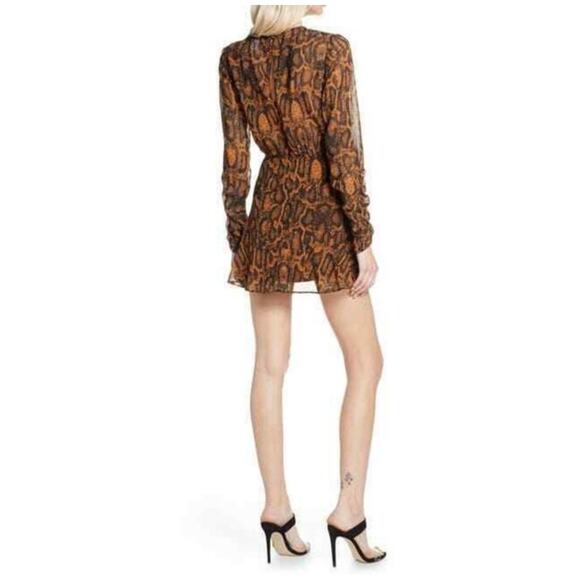 Finders Keepers Snake Print LANA Mini Dress Long Sleeve Size 10 NEW - Picture 7 of 11